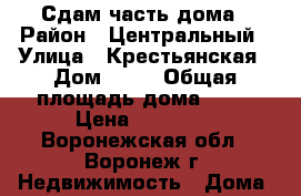 Сдам часть дома › Район ­ Центральный › Улица ­ Крестьянская › Дом ­ 30 › Общая площадь дома ­ 32 › Цена ­ 10 000 - Воронежская обл., Воронеж г. Недвижимость » Дома, коттеджи, дачи продажа   . Воронежская обл.,Воронеж г.